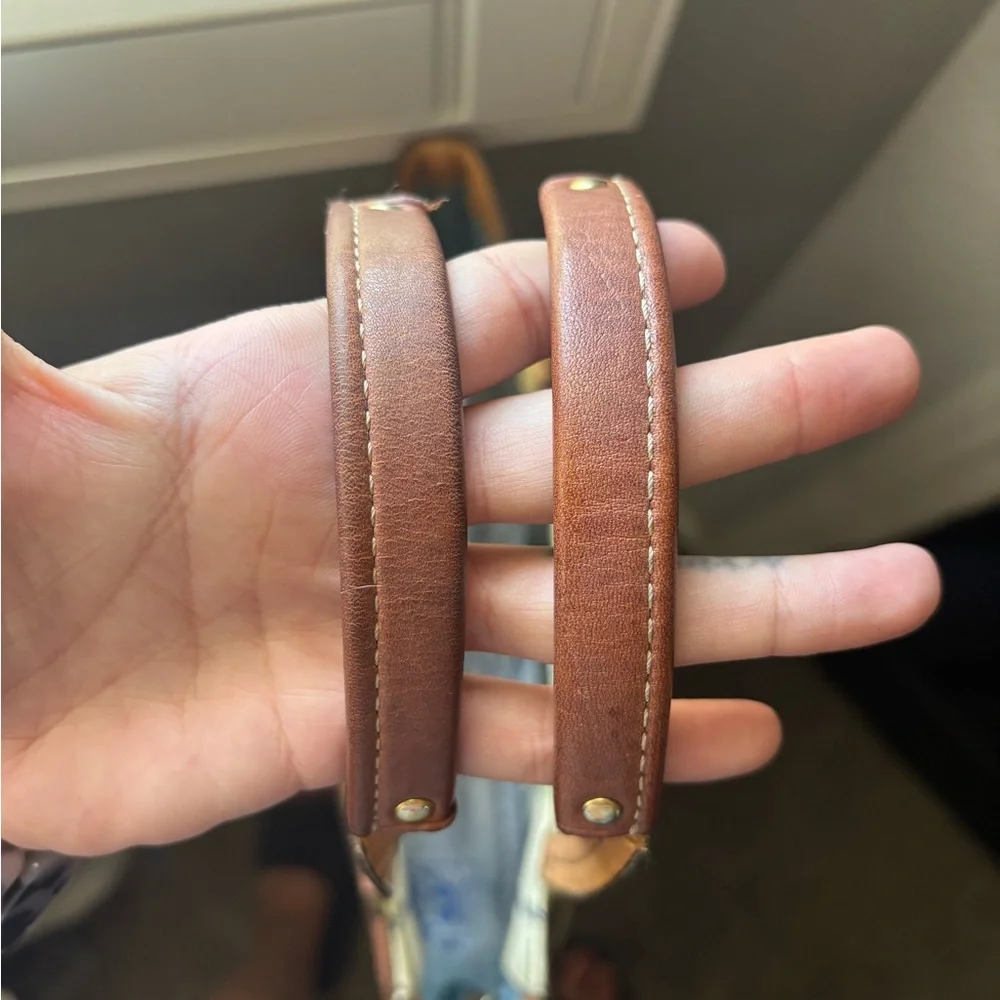 Coach Multicolor Plaid Tote with Blue Stripe - Picture 8 of 14